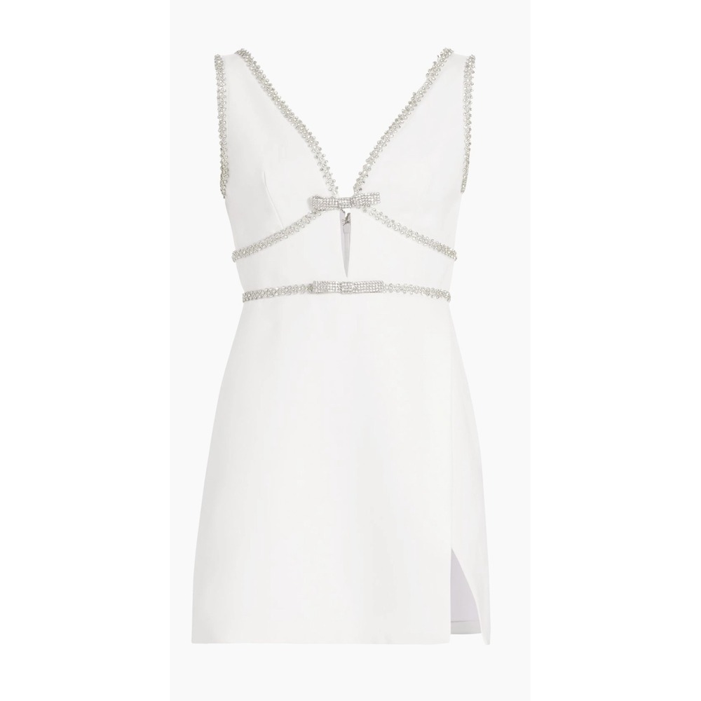 Self Portrait Mini Dress Sleeveless Rhinestone Detail Party Cocktail NWT - Picture 2 of 13